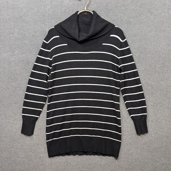 Cyrus Turtleneck Sweater Womens XL Cowl Tunic Pullover Top Striped - Picture 1 of 13